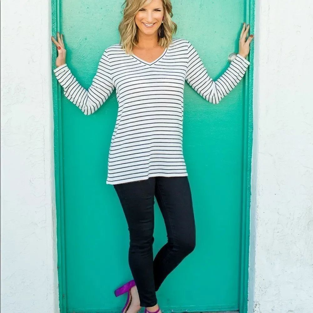Gibson Steph Cozy Stripe Top Size Xl